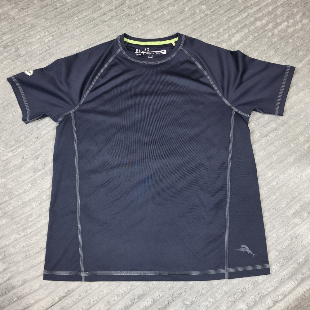 Tommy Bahama Sun Chaser Relax UV Tech Mens Large Blue M Performance‎ Shirt
